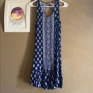Blue patterned dress
